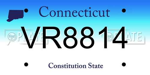 VR8814 Connecticut License Plate