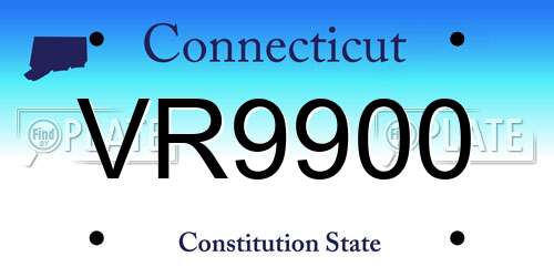 VR9900 Connecticut License Plate