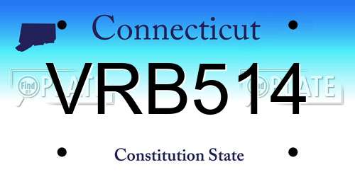 VRB514 Connecticut License Plate