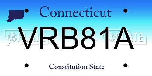 VRB81A Connecticut License Plate