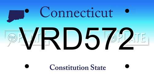 VRD572 Connecticut License Plate