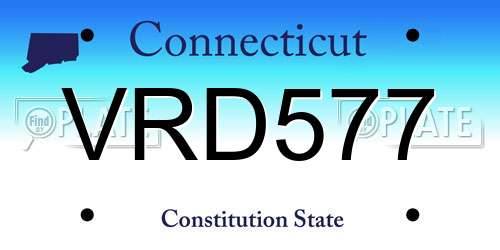 VRD577 Connecticut License Plate