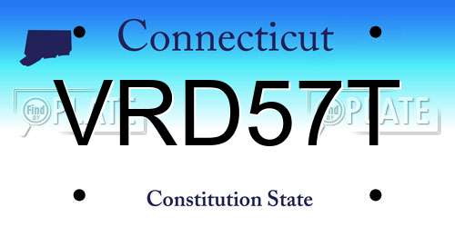 VRD57T Connecticut License Plate