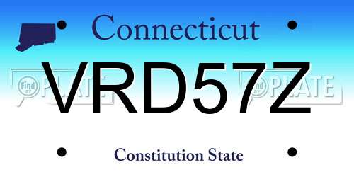 VRD57Z Connecticut License Plate