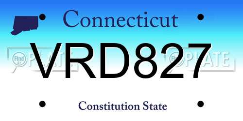 VRD827 Connecticut License Plate