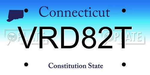 VRD82T Connecticut License Plate