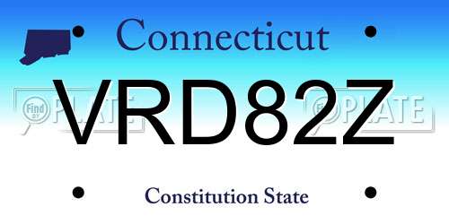VRD82Z Connecticut License Plate