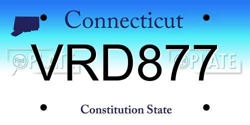 VRD877 Connecticut License Plate