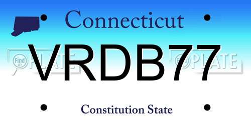 VRDB77 Connecticut License Plate
