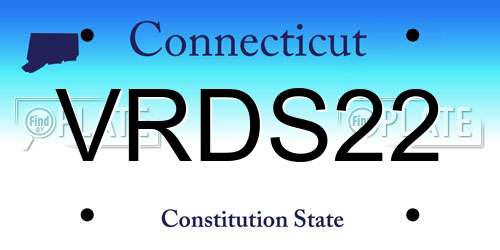 VRDS22 Connecticut License Plate