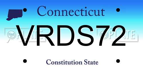 VRDS72 Connecticut License Plate