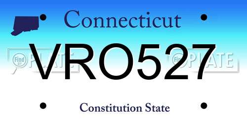 VRO527 Connecticut License Plate