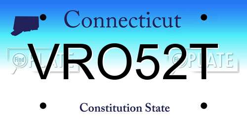 VRO52T Connecticut License Plate