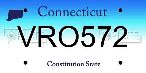 VRO572 Connecticut License Plate