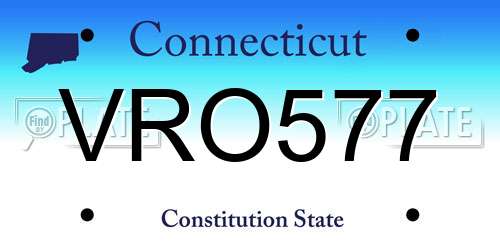VRO577 Connecticut License Plate