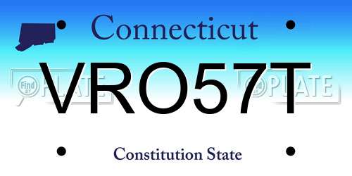 VRO57T Connecticut License Plate