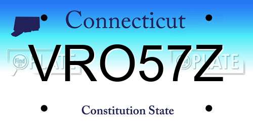 VRO57Z Connecticut License Plate