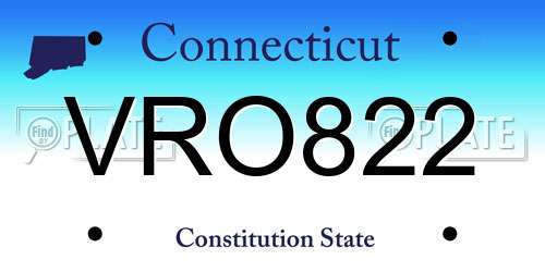 VRO822 Connecticut License Plate
