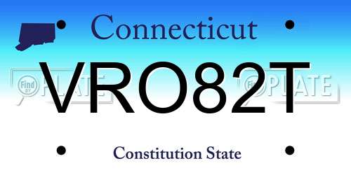 VRO82T Connecticut License Plate