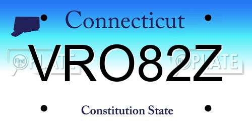 VRO82Z Connecticut License Plate