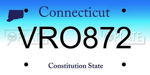 VRO872 Connecticut License Plate