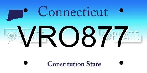 VRO877 Connecticut License Plate