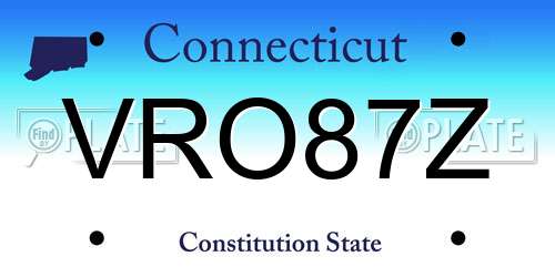VRO87Z Connecticut License Plate