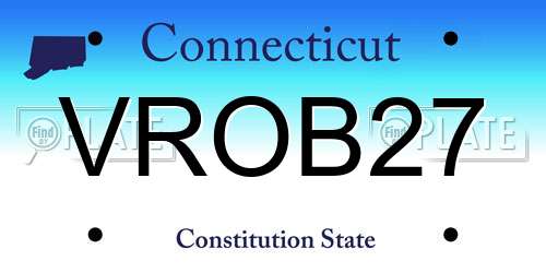 VROB27 Connecticut License Plate