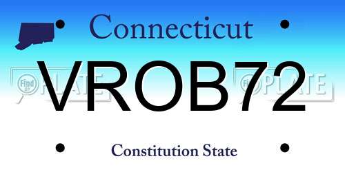 VROB72 Connecticut License Plate