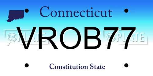 VROB77 Connecticut License Plate