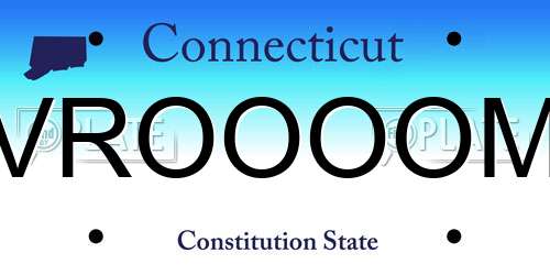 VROOOOM Connecticut License Plate
