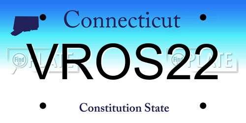 VROS22 Connecticut License Plate