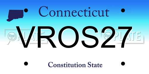 VROS27 Connecticut License Plate