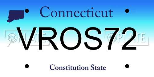 VROS72 Connecticut License Plate