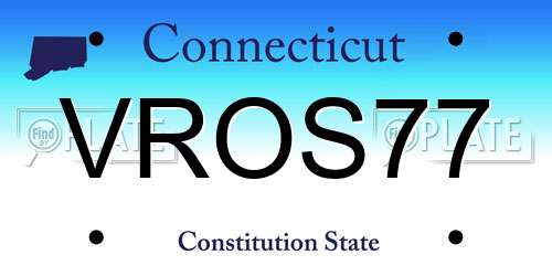 VROS77 Connecticut License Plate