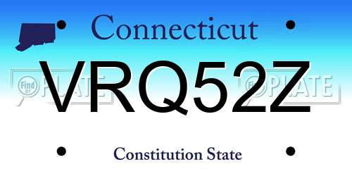VRQ52Z Connecticut License Plate
