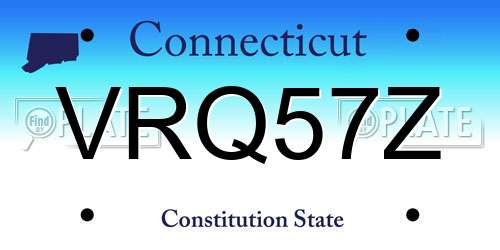 VRQ57Z Connecticut License Plate