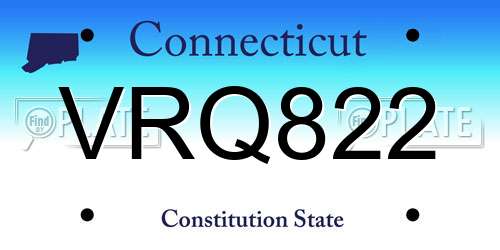VRQ822 Connecticut License Plate