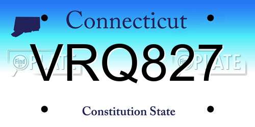 VRQ827 Connecticut License Plate