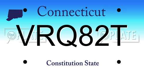 VRQ82T Connecticut License Plate