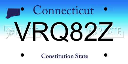 VRQ82Z Connecticut License Plate