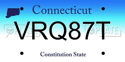 VRQ87T Connecticut License Plate