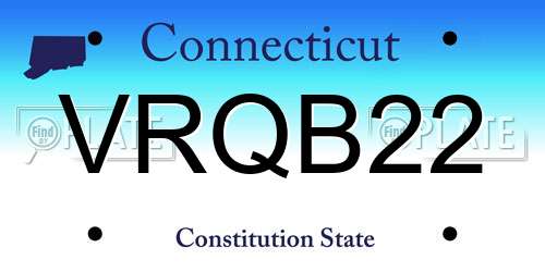 VRQB22 Connecticut License Plate