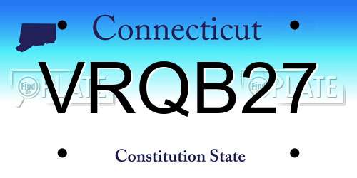 VRQB27 Connecticut License Plate