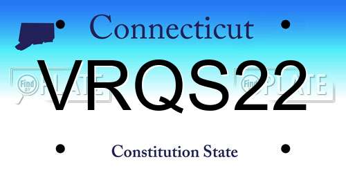 VRQS22 Connecticut License Plate