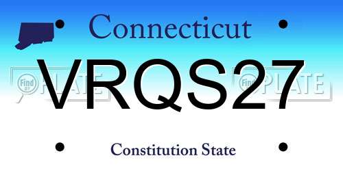 VRQS27 Connecticut License Plate