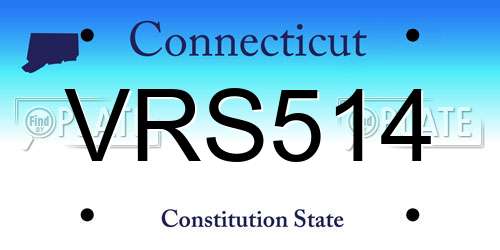 VRS514 Connecticut License Plate
