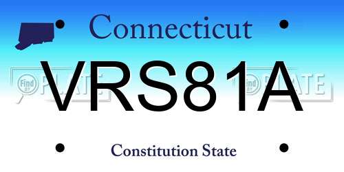 VRS81A Connecticut License Plate