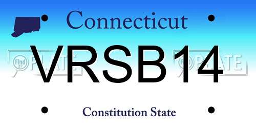 VRSB14 Connecticut License Plate