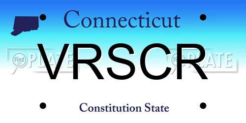 VRSCR Connecticut License Plate